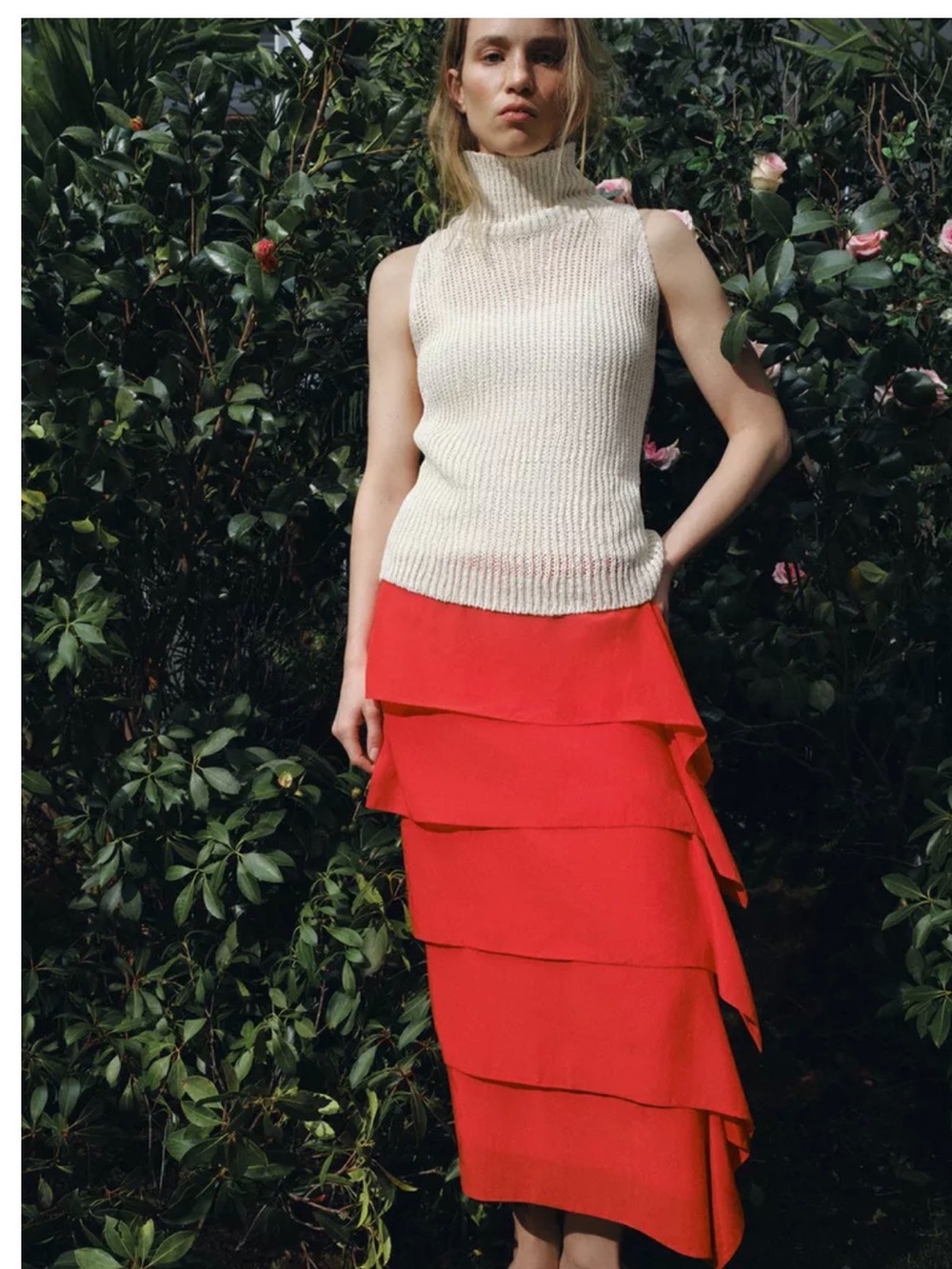 ZARA RUFFLE SKIRT